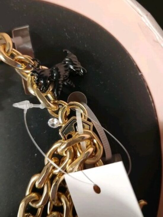 JUICY COUTURE Gold Chain Belt with Diamond Dangle Charms Size M / L NEW main image 7